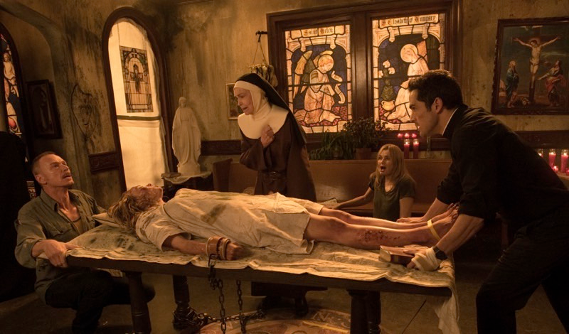 Father Marcus (who gets kicked out of the Catholic Church early on... it’s complicated) and Father Tomas take care of Casey.